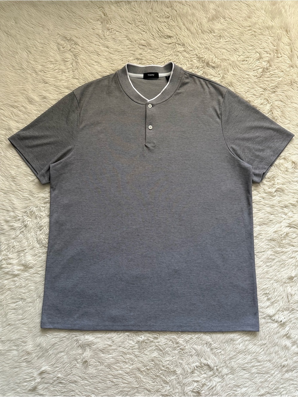 Theory T-shirt Men’s Berk T Henley Short Sleeve Shirt Piqué Pima Cotton Sz XL